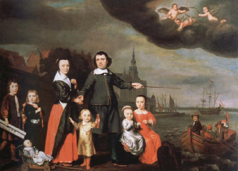 Nicolaes maes captain job jansz cuyter and his family